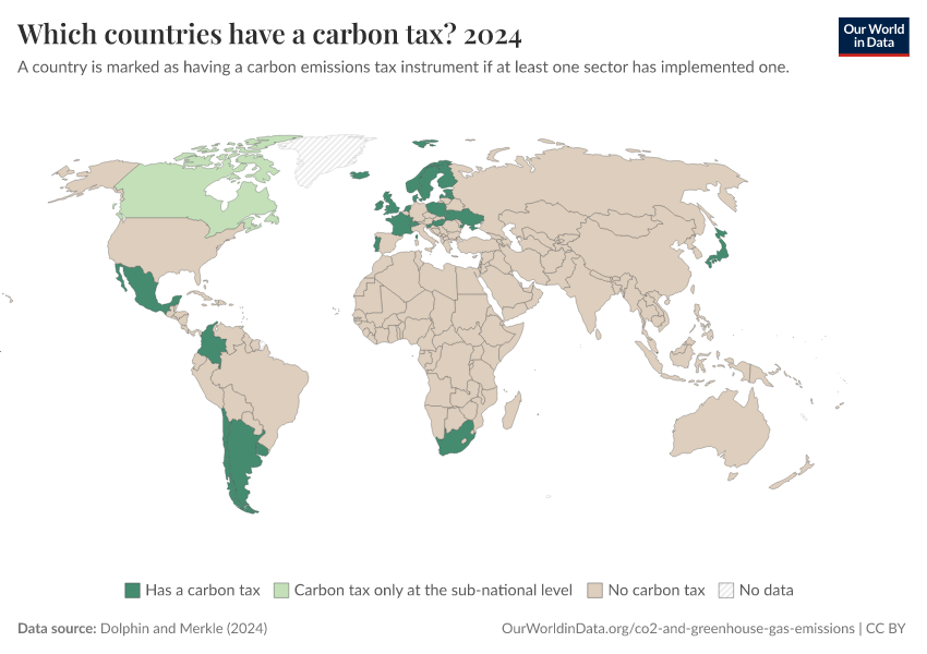 A thumbnail of the "Which countries have a carbon tax?" chart