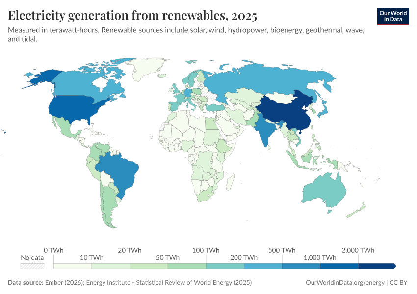 A thumbnail of the "Electricity generation from renewables" chart